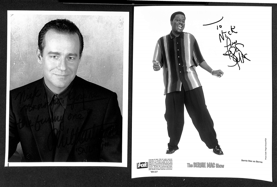 Lot of (16) Signed Comedian Photos (many personalized) w. Phil Hartman, Bernie Mac, Damon Wayans, Buddy Hackett (JSA Auction Letter)