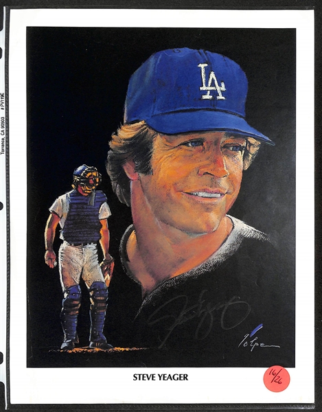 Lot of (40+) Signed L.A. & Brooklyn Dodger Prints w. Duke Snyder, Carl Erskine (HOF) & Ralph Branca, +(JSA Auction Letter)