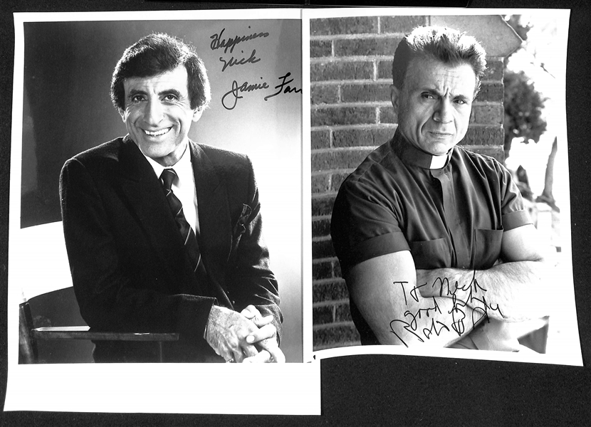 Lot of (45+) Male Celebrity Signed Photos (many personalized) w. Jamie Farr, Robert Blake , +(JSA Auction Letter)
