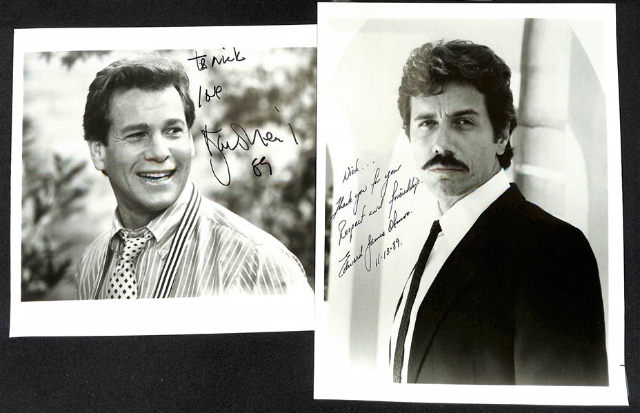 Lot of (45+) Male Celebrity Signed Photos (many personalized) w. Jamie Farr, Robert Blake , +(JSA Auction Letter)