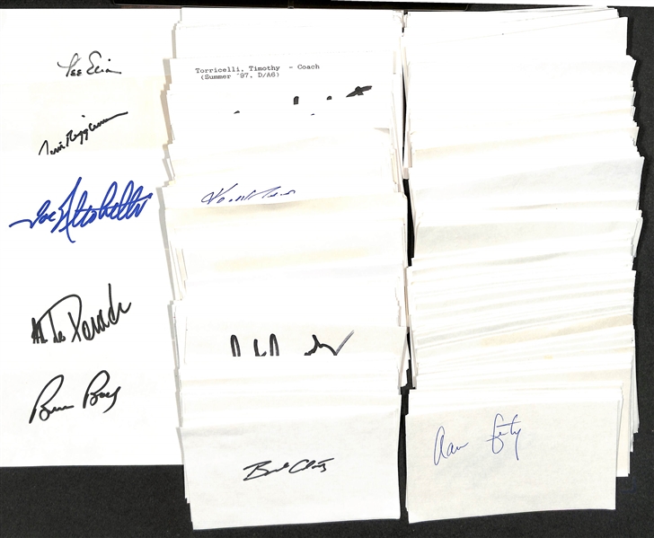 Lot of (350+) Signed Baseball Player Index Cards - Many Minor League - w.  Lee Elia, Jim Riggleman, Joe Altobelli - JSA Auction Letter