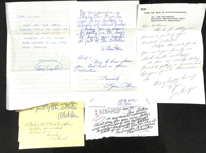  Lot of (120+) Mostly Sports Related Signed Letters & Notes w. Andy Robustelli, Charles Mann, Don Larsen, Virgil Trucks, Eddie Blake, More - JSA Auction Letter