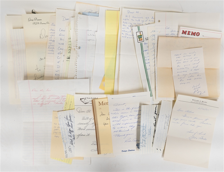   Lot of (110+) Mostly Sports Related Signed Letters & Notes w. Ron Waller, Hal Trosky, Spec Shea, More - JSA Auction Letter