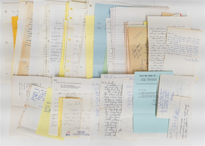 Lot of (145+) Mostly Sports Related Signed Letters & Notes w. Pat McCormick, Jim Woods, John Romonosky, Joe Sewell, More - JSA Auction Letter