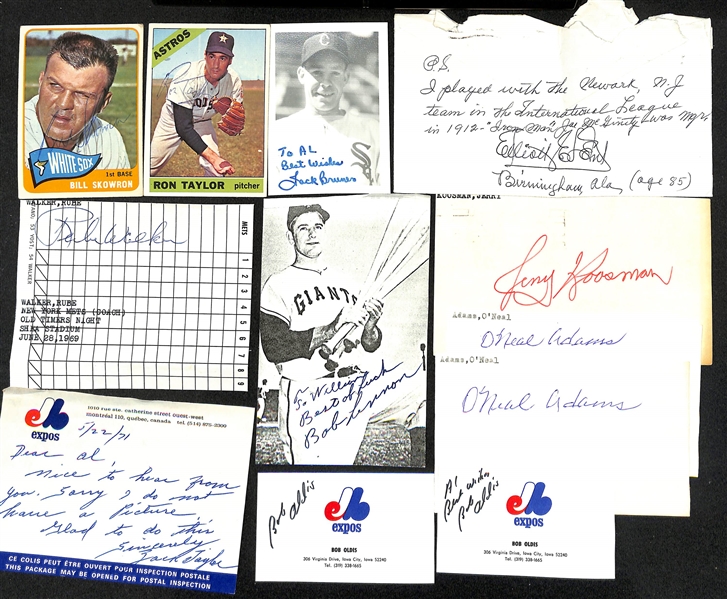 Lot of (110+) Mostly Sports Related Signed Letters & Notes w. Ron Taylor, Bill Skowron, Bob Lemon, Jack Bruner, More - JSA Auction Letter