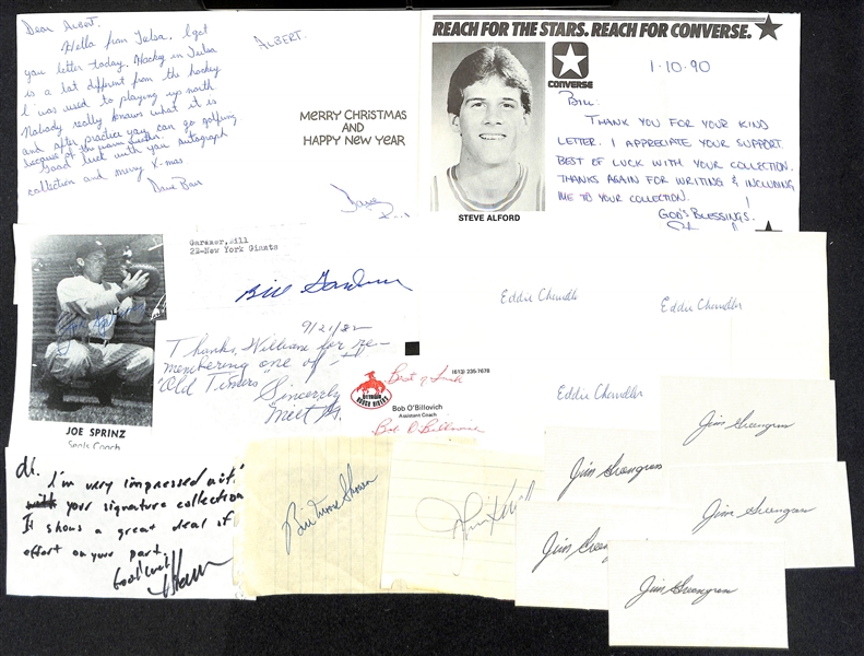 Lot of (110+) Mostly Sports Related Signed Letters & Notes w. Ron Taylor, Bill Skowron, Bob Lemon, Jack Bruner, More - JSA Auction Letter