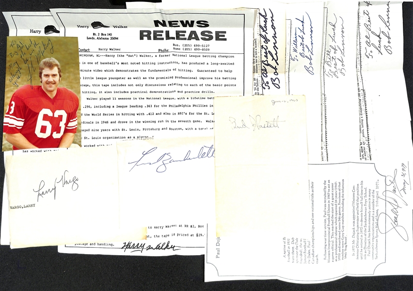 Lot of (110+) Mostly Sports Related Signed Letters & Notes w. Ron Taylor, Bill Skowron, Bob Lemon, Jack Bruner, More - JSA Auction Letter