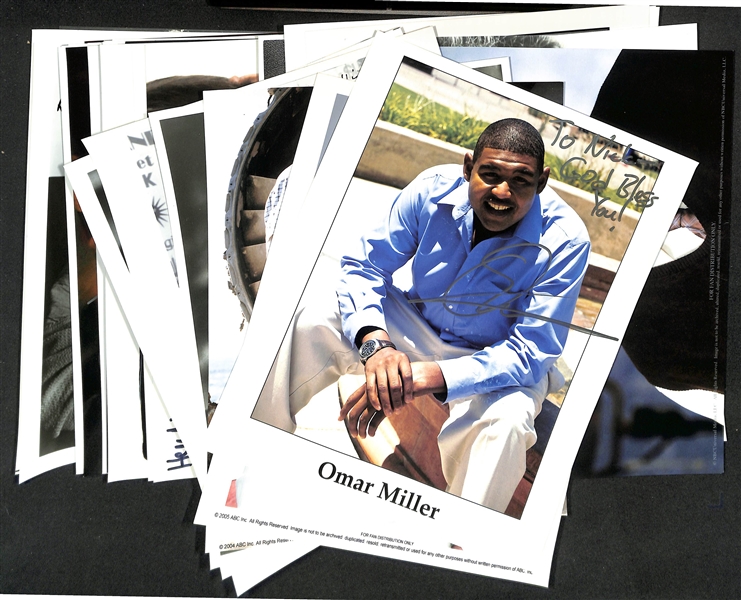 Lot of (60+) Signed Male Celebrity Photos (many personalized) w. Adrian Paul, Omar Miller, + (JSA Auction Letter)