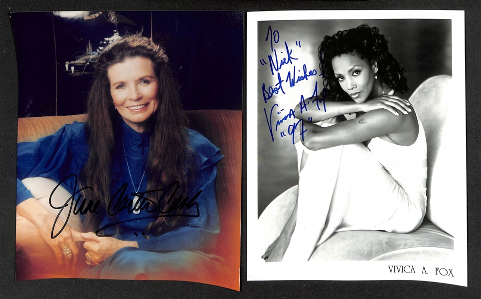 Lot of (45+) Signed Female Celebrity Photos (many personalized) w. June Carter Cash, Cindy Williams, + (JSA Auction Letter)