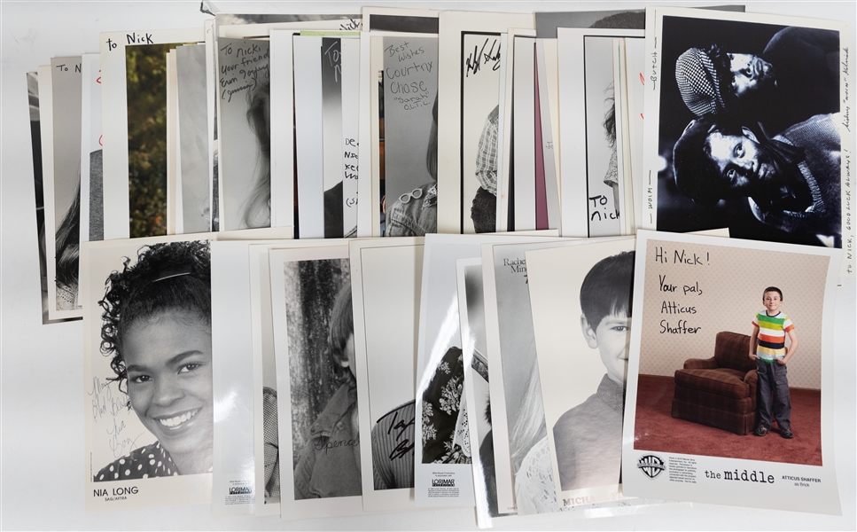 Lot of (80) Youth Celebrity Signed Photos (many personalized) w. Atticus Shaffer, Michael Fishman, +(JSA Auction Letter)