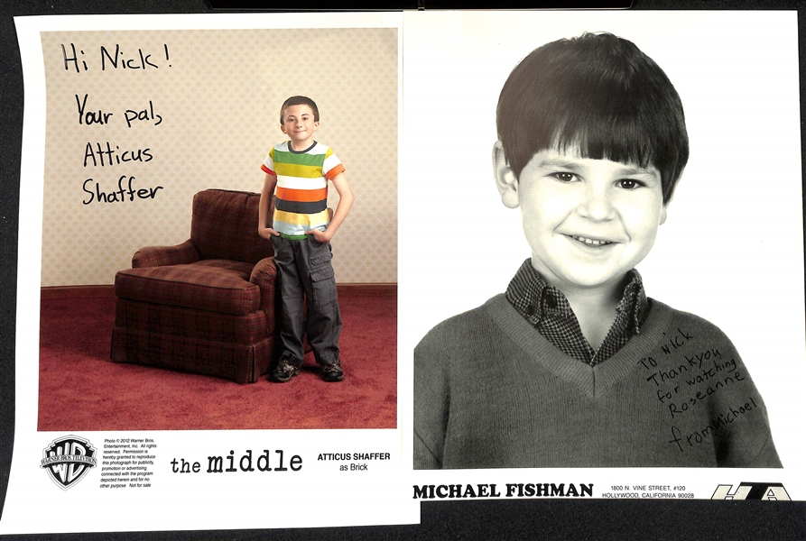 Lot of (80) Youth Celebrity Signed Photos (many personalized) w. Atticus Shaffer, Michael Fishman, +(JSA Auction Letter)