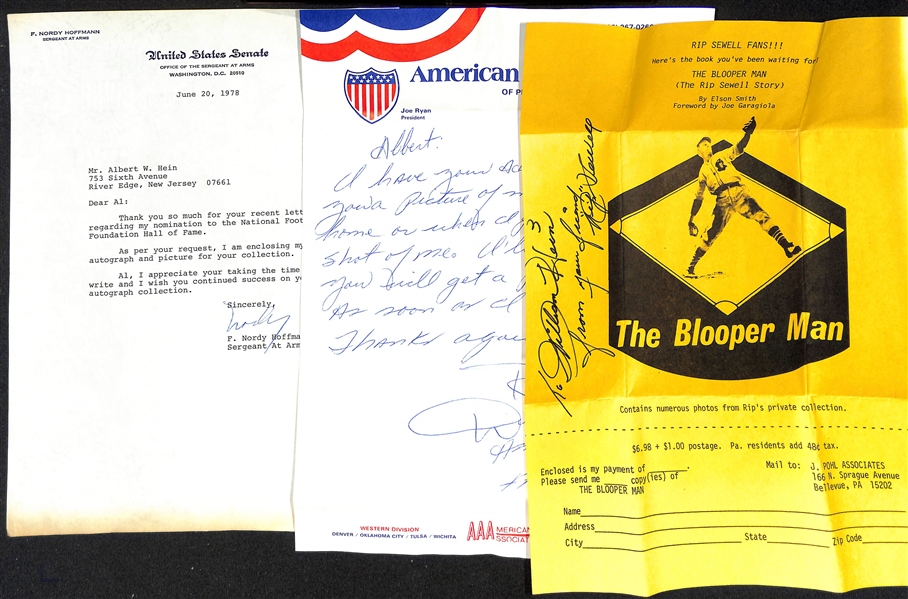 Lot of (100+) Mostly Sports Related Signed Letters & Notes w.  August Bush, Dick Stockton, Ken Strong, More - JSA Auction Letter
