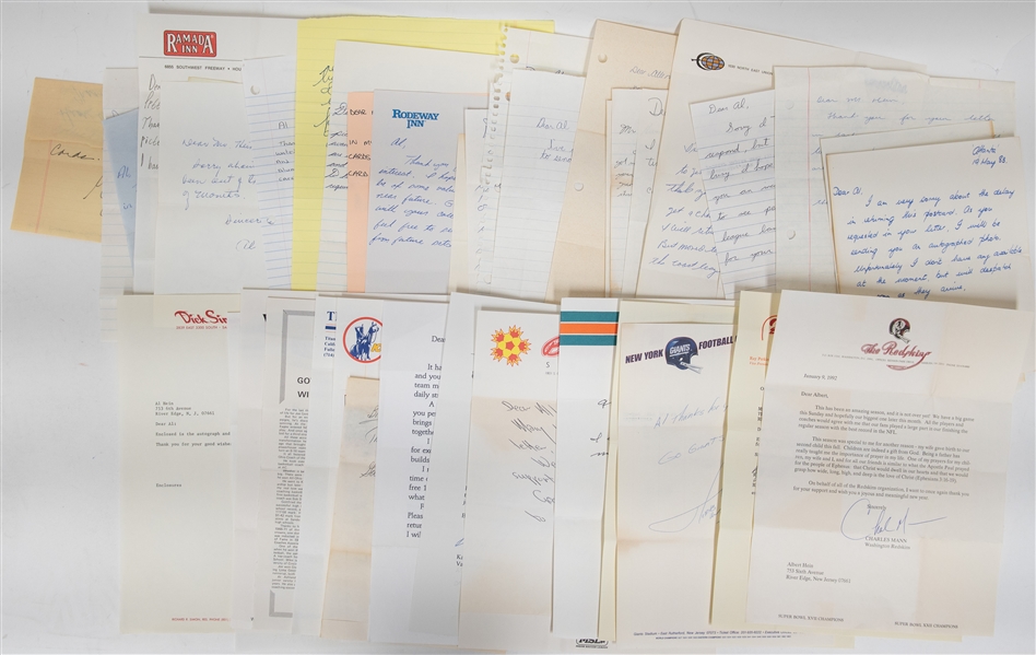 Lot of (45+) Mostly Sports Related Signed Letters & Notes w.  Charles Mann, (2) Ray Perkins, Herb Welch, More - JSA Auction Letter