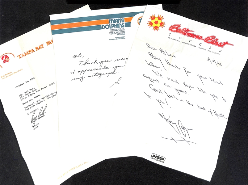 Lot of (45+) Mostly Sports Related Signed Letters & Notes w.  Charles Mann, (2) Ray Perkins, Herb Welch, More - JSA Auction Letter