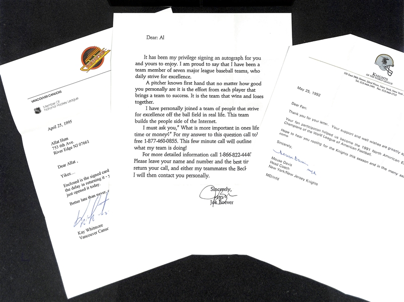 Lot of (45+) Mostly Sports Related Signed Letters & Notes w.  Charles Mann, (2) Ray Perkins, Herb Welch, More - JSA Auction Letter