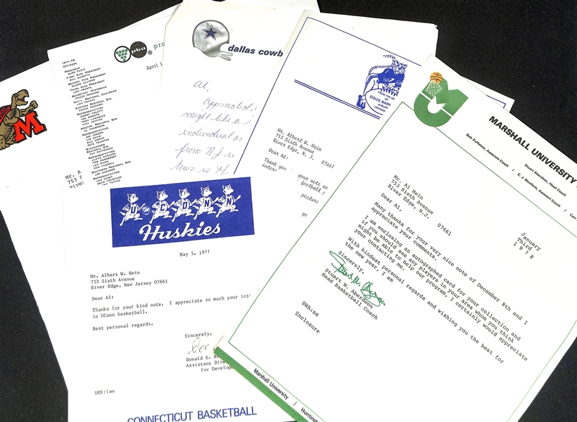 Lot of (40+) Mostly Sports Related Signed Letters & Notes - Many on Team Letterhead - w. Serge Savard, Art Donovan, Levern Tart, Charles Mann, More - JSA Auction Letter
