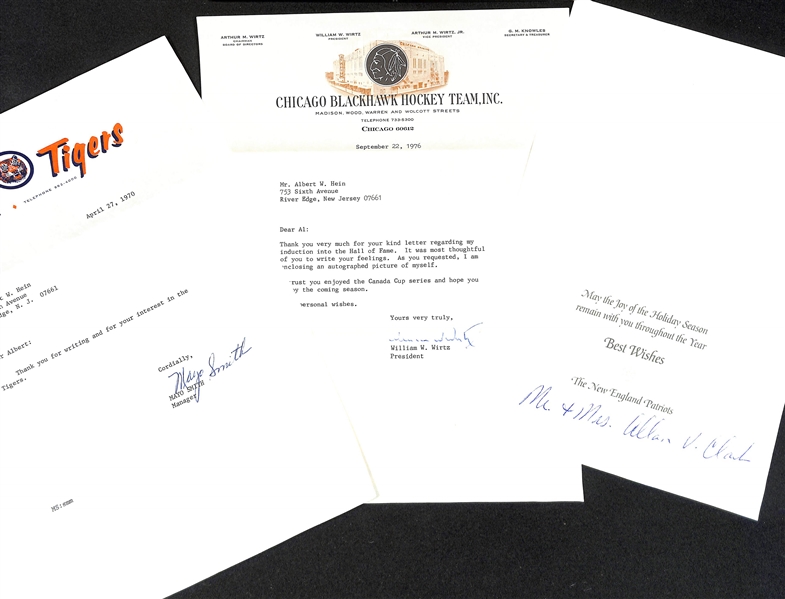 Lot of (60+) Mostly Sports Related Signed Letters & Notes - Many on Team Letterhead - w. Bill Bradley, Johnny Sain, More - JSA Auction Letter