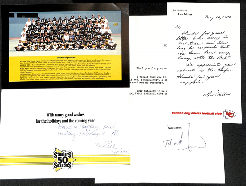Lot of (60+) Mostly Sports Related Signed Letters & Notes - Many on Team Letterhead - w. Bill Bradley, Johnny Sain, More - JSA Auction Letter
