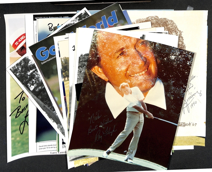 Lot of (40+) Signed Male Golfer Photos (many personalized) w. Tom Weiskopf, Ray Floyd, Henrick Stenson, +(JSA Auction Letter)