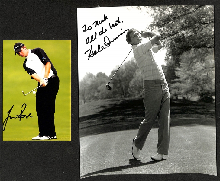 Lot of (40+) Signed Male Golfer Photos (many personalized) w. Tom Weiskopf, Ray Floyd, Henrick Stenson, +(JSA Auction Letter)