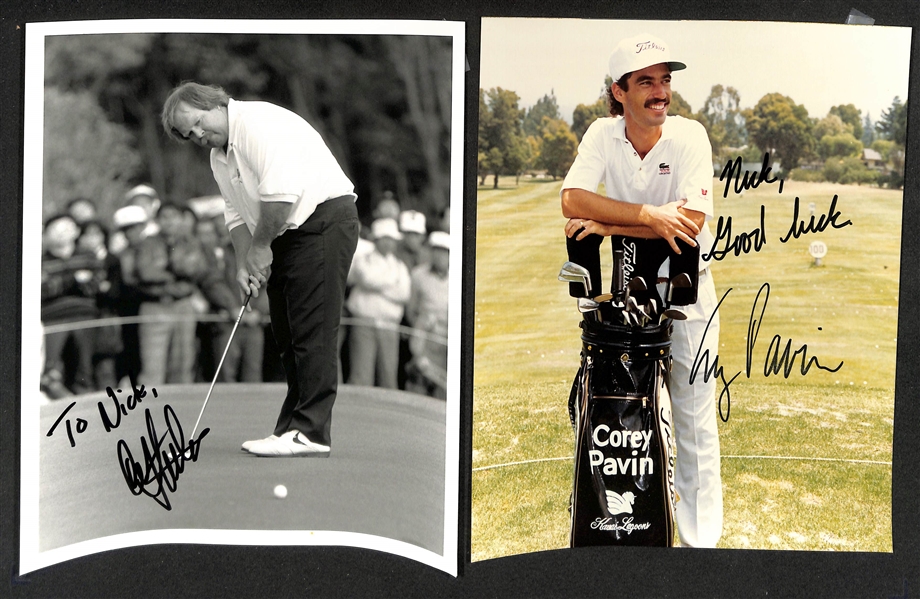 Lot of (40+) Signed Male Golfer Photos (many personalized) w. Tom Weiskopf, Ray Floyd, Henrick Stenson, +(JSA Auction Letter)