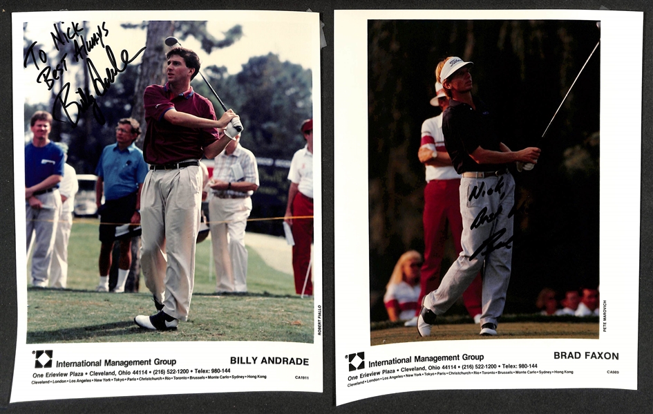 Lot of (40+) Signed Male Golfer Photos (many personalized) w. Tom Weiskopf, Ray Floyd, Henrick Stenson, +(JSA Auction Letter)
