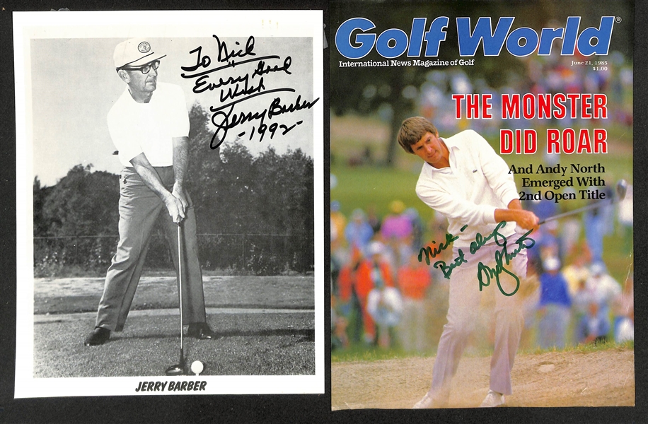 Lot of (40+) Signed Male Golfer Photos (many personalized) w. Tom Weiskopf, Ray Floyd, Henrick Stenson, +(JSA Auction Letter)