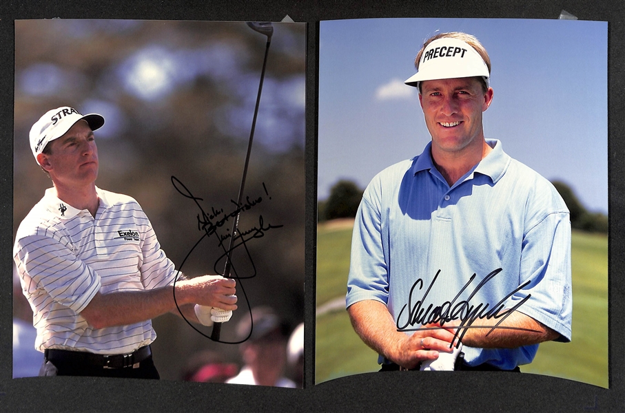 Lot of (40+) Signed Male Golfer Photos (many personalized) w. Tom Weiskopf, Ray Floyd, Henrick Stenson, +(JSA Auction Letter)