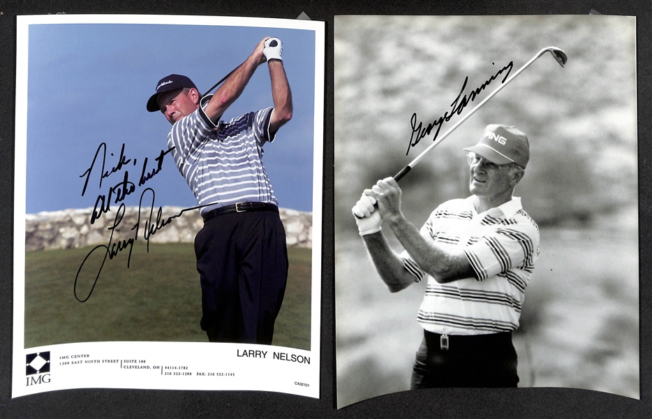 Lot of (40+) Signed Male Golfer Photos (many personalized) w. Tom Weiskopf, Ray Floyd, Henrick Stenson, +(JSA Auction Letter)