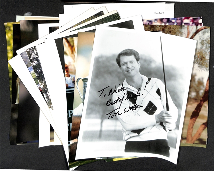 Lot of (50+) Signed Golf Memorabilia (many personalized) w. Tom Watson, Curtis Strange, +(JSA Auction Letter)