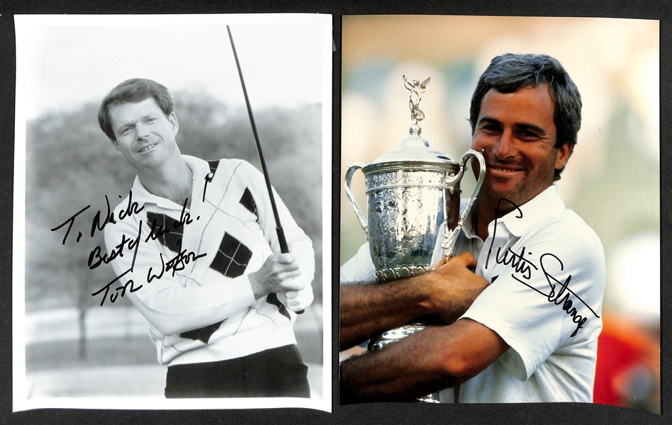 Lot of (50+) Signed Golf Memorabilia (many personalized) w. Tom Watson, Curtis Strange, +(JSA Auction Letter)