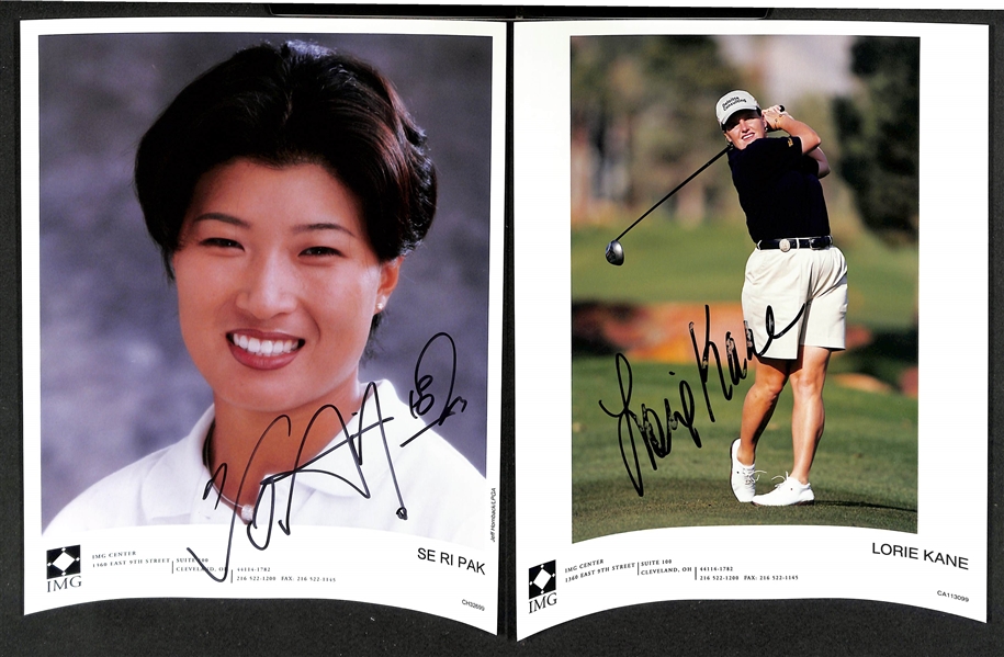 Lot of (60) Signed Female Golf Memorabilia (many personalized) w. Juli Inkster, Karrie Webb +(JSA Auction Letter)
