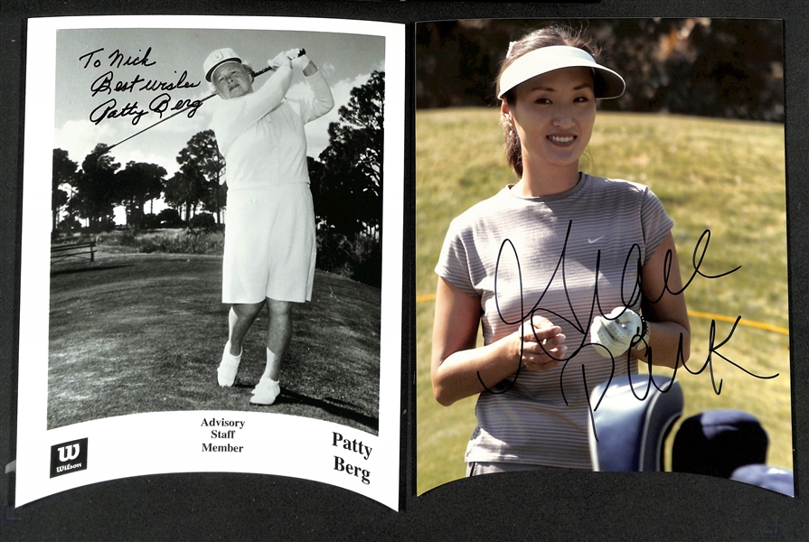 Lot of (60) Signed Female Golf Memorabilia (many personalized) w. Juli Inkster, Karrie Webb +(JSA Auction Letter)