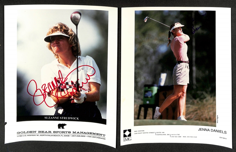 Lot of (60) Signed Female Golf Memorabilia (many personalized) w. Juli Inkster, Karrie Webb +(JSA Auction Letter)