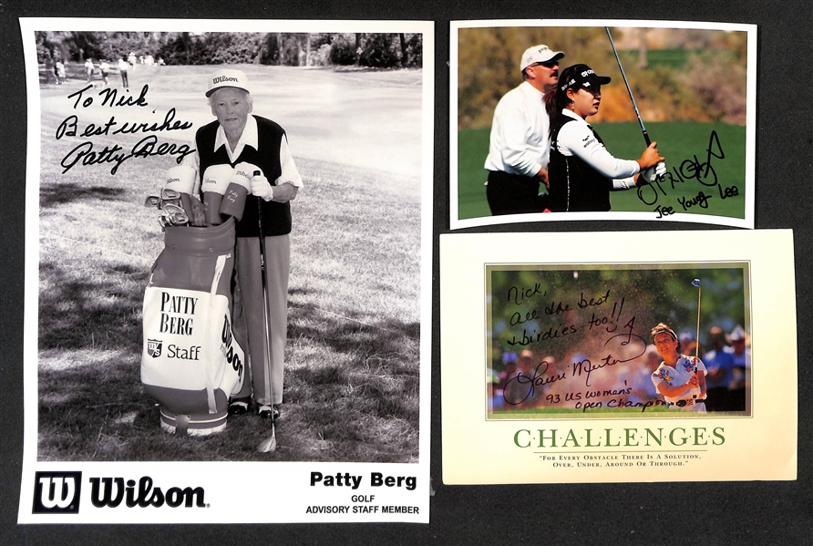 Lot of (66) Signed Female Golf Memorabilia (many personalized) w. Laura Davies, Paula Creamer, +(JSA Auction Letter)