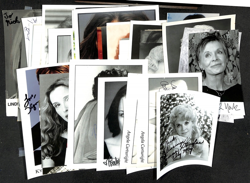 Lot of (75+) Signed Actress Prints (many personalized) w. Rachael Lee Cook, Donna Douglas,+ (JSA Auction Letter)