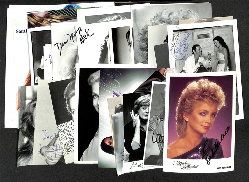 Lot of (70+) Signed Female Entertainer Prints (many personalized) w. Barbara Mandrell, Lily Tomlin + (JSA Auction Letter)