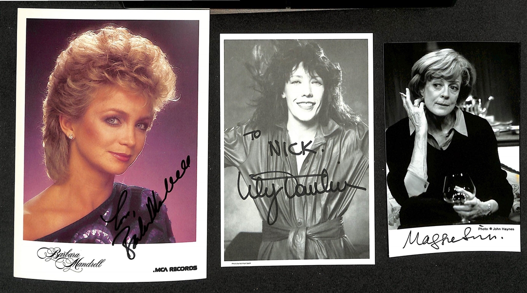 Lot of (70+) Signed Female Entertainer Prints (many personalized) w. Barbara Mandrell, Lily Tomlin + (JSA Auction Letter)