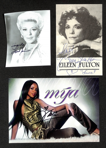 Lot of (70+) Signed Female Entertainer Prints (many personalized) w. Barbara Mandrell, Lily Tomlin + (JSA Auction Letter)
