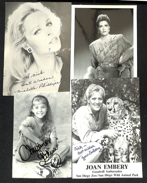 Lot of (70+) Signed Female Entertainer Prints (many personalized) w. Judy Dench, Lea Thompson + (JSA Auction Letter)