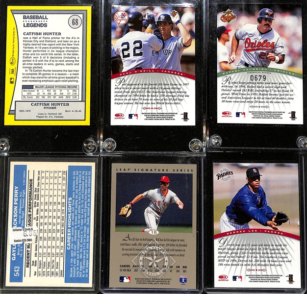 Lot of (80+) Signed Baseball Cards w. Catfish Hunter, Paul O'Neill, Rafael Palmeiro +(JSA Auction Letter)