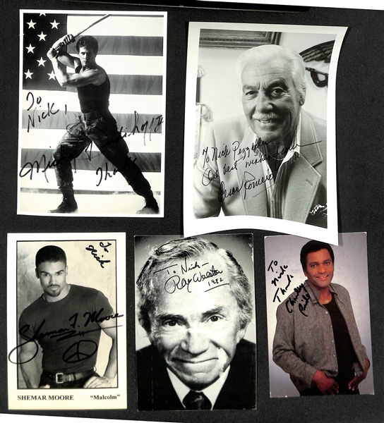 Lot of (80+) Actor Signed Photos w.  Robert Loggia, Ralph Bellamy, Jim Backus, More - JSA Auction Letter