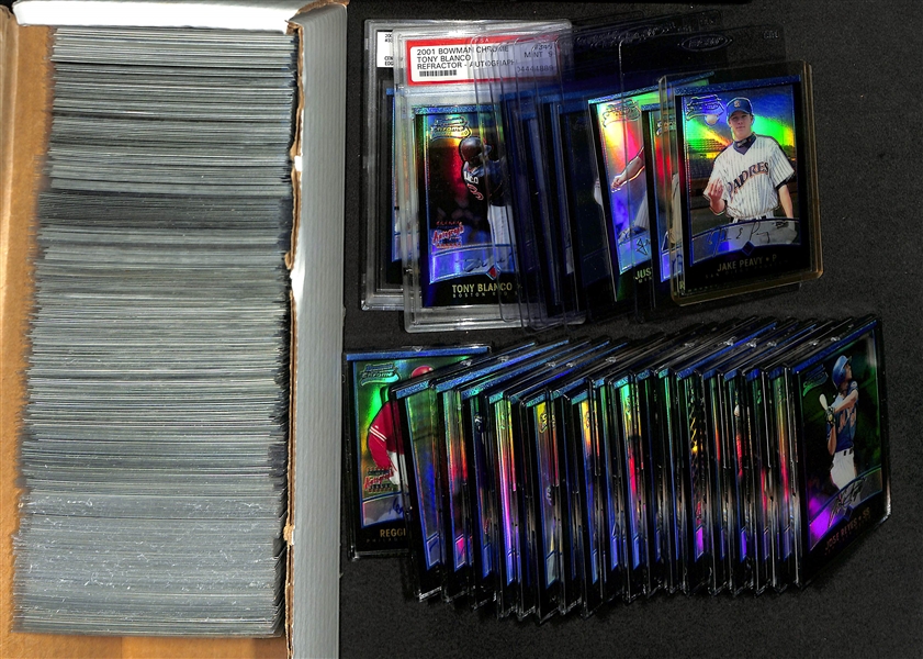 2001 Bowman Chrome Near Complete Baseball Card Set - Missing Only Pujols and Ichiro Rookies! (19 Rookie Autographs and Reyes, Peavy Rookie Refractors) 