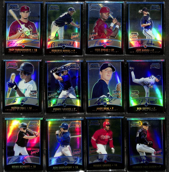 2001 Bowman Chrome Near Complete Baseball Card Set - Missing Only Pujols and Ichiro Rookies! (19 Rookie Autographs and Reyes, Peavy Rookie Refractors) 