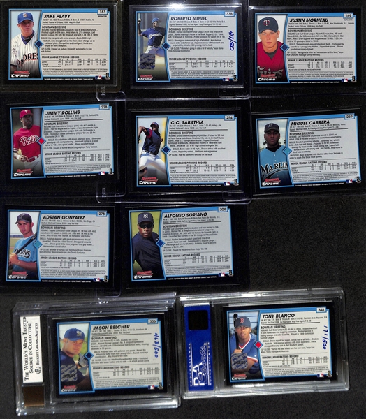 2001 Bowman Chrome Near Complete Baseball Card Set - Missing Only Pujols and Ichiro Rookies! (19 Rookie Autographs and Reyes, Peavy Rookie Refractors) 