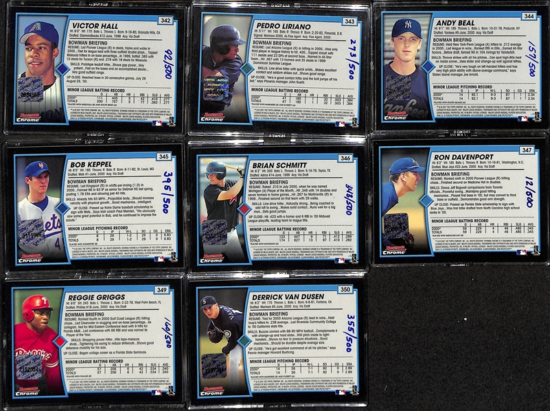 2001 Bowman Chrome Near Complete Baseball Card Set - Missing Only Pujols and Ichiro Rookies! (19 Rookie Autographs and Reyes, Peavy Rookie Refractors) 