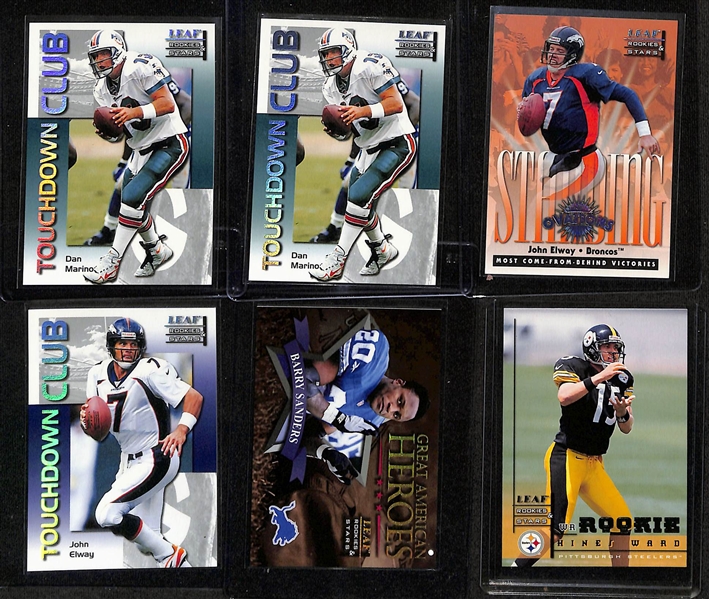 1998 Leaf Rookies & Stars Complete Base Football Set (Peyton Manning & Randy Moss Rookies) Plus Many Extra Cards & Inserts (Inc. Marino, Elway, B. Sanders, Rice)