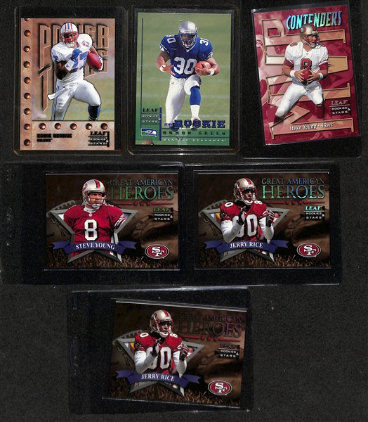 1998 Leaf Rookies & Stars Complete Base Football Set (Peyton Manning & Randy Moss Rookies) Plus Many Extra Cards & Inserts (Inc. Marino, Elway, B. Sanders, Rice)