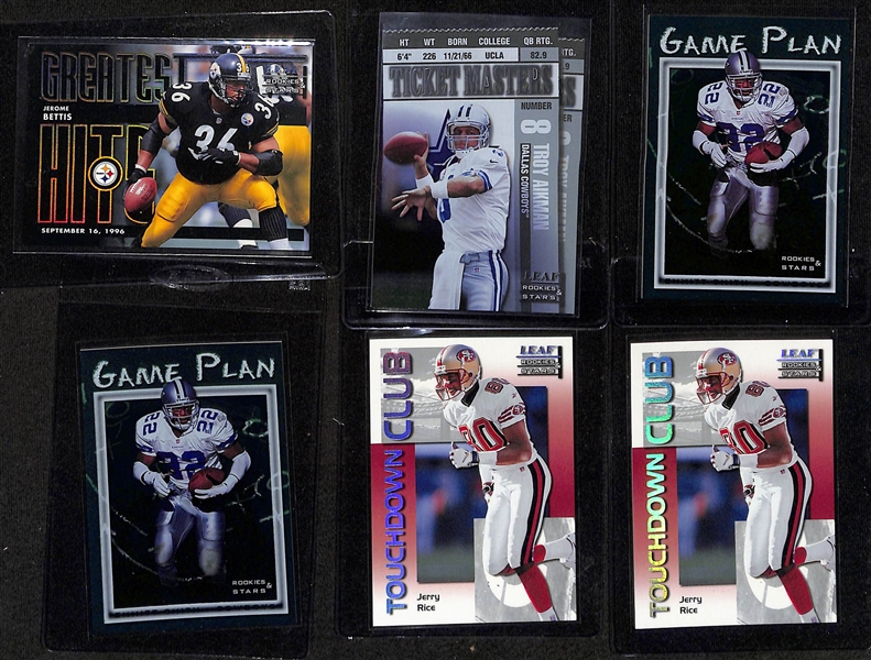 1998 Leaf Rookies & Stars Complete Base Football Set (Peyton Manning & Randy Moss Rookies) Plus Many Extra Cards & Inserts (Inc. Marino, Elway, B. Sanders, Rice)