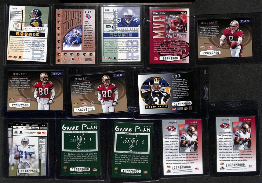 1998 Leaf Rookies & Stars Complete Base Football Set (Peyton Manning & Randy Moss Rookies) Plus Many Extra Cards & Inserts (Inc. Marino, Elway, B. Sanders, Rice)